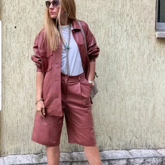 Zara Leather Overshirt Shacket